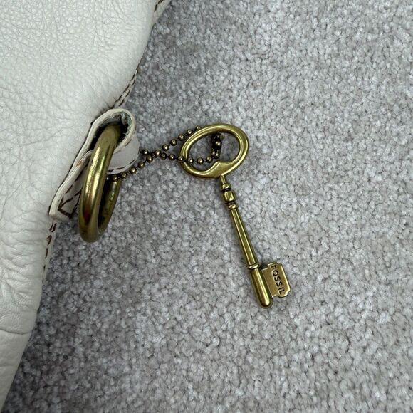 Fossil Leather Bag Crossbody Strap Top Handles Tote Long Vintage - Picture 5 of 8